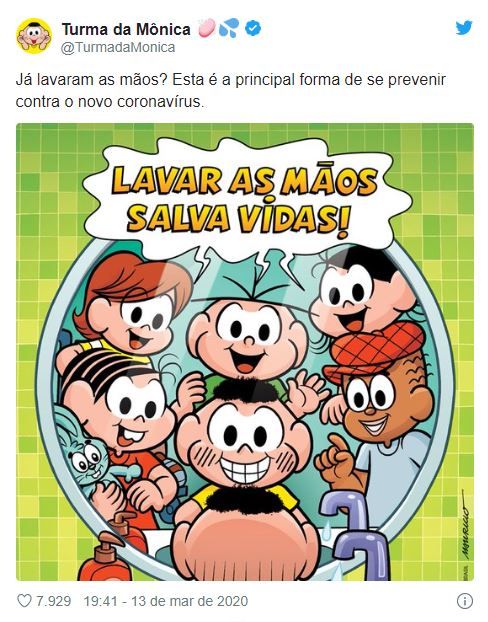 Turma da Mônica: Até o Cascão está lavando as mãos contra o coronavírus