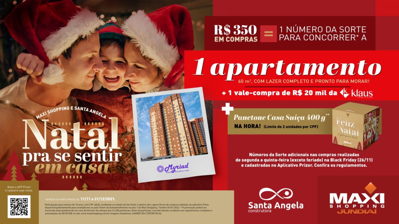 Maxi Shopping Jundiaí sorteia apartamento em promoção de Natal Notícias